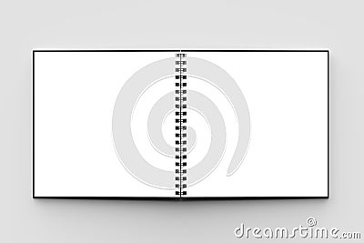 Spiral binder square notebook mock up with black cover isolated Cartoon Illustration