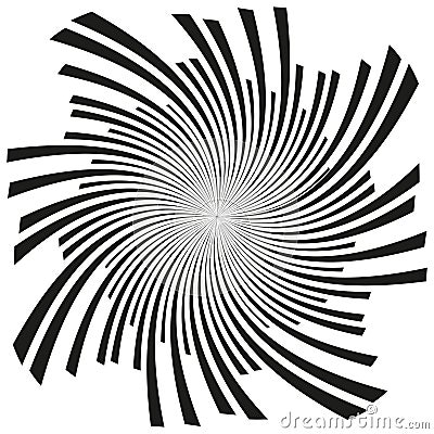 Spiral burst effect. Abstract rotating rays. Dynamic speed motion. High energy vortex. Vector Illustration