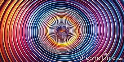 Spiral circle hypnosis abstract background Wave swirl illusion effect Sound effect vibration pattern Generative AI Stock Photo