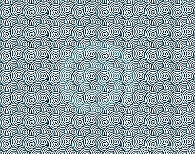 Spiral circles resembling waves seamless pattern Vector Illustration
