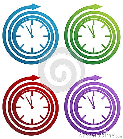 Spiral Clock Vector Illustration