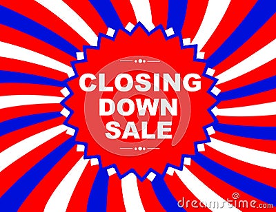 A spiral Closing Down Sale Banner Stock Photo