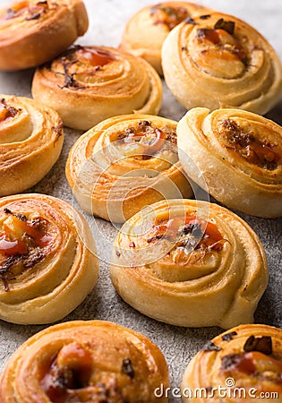 Spiral curry buns Stock Photo