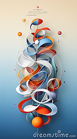 Spiral Design: A Poster on Simplicity, Flow, and Time Stock Photo