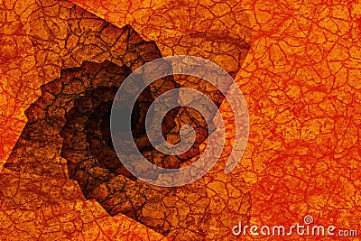 Spiral downward old Staircase with hot cracked texture Stock Photo