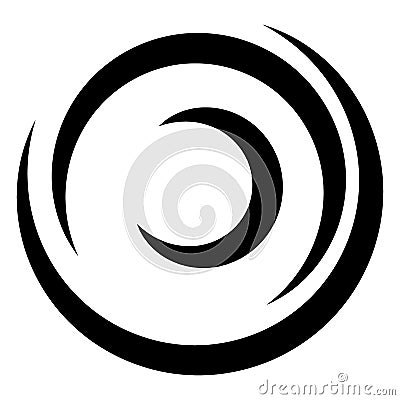 Spiral element with concentric circles. Abstract decorative elem Vector Illustration