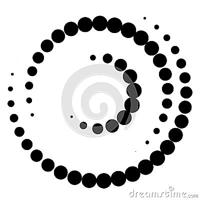 Spiral element with concentric circles. Abstract decorative elem Vector Illustration