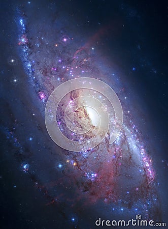 Spiral galaxy in deep space Stock Photo