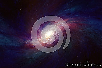 Spiral galaxy in deep space Stock Photo