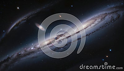 spiral galaxy milkyway expanding universe Stock Photo