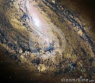 Spiral Galaxy Space background Messier 66 Stock Photo