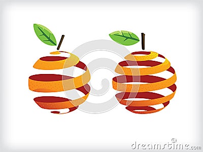 Spiral orange icon. white background Vector Illustration