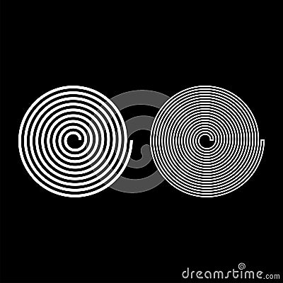 Spiral Helix Gyre icon outline set white color vector illustration flat style image Vector Illustration
