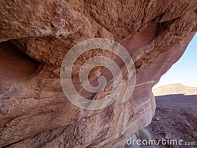 Spiral Hill natural formation detail at Timna Park, Israel Stock Photo