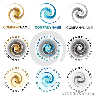 Spiral icons and logo design elements Vector Illustration