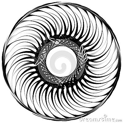 Spiral isolated on white. Rotating, concentric shape forming a g Vector Illustration