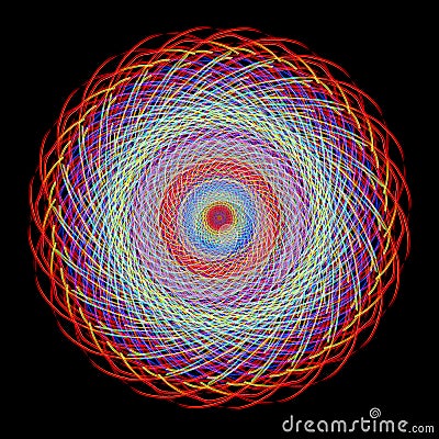 Spirograph of LED lights trails Stock Photo