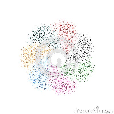 Spiral of multi-colored crumbs Vector Illustration