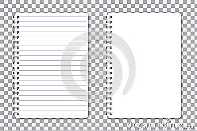 Spiral notebook. Book for notes blank sheet. Notepad with lines. White blank notebook. Vector illustration Vector Illustration