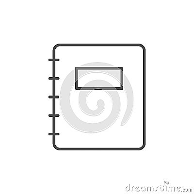 Spiral notebook line outline icon Vector Illustration