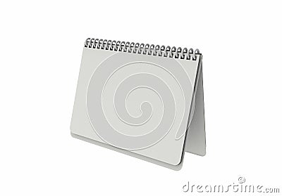 Spiral notepad, calendar. Isolated on white. Clipping path. 3D Rendering. Stock Photo