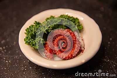 Spiral Octopus Sashimi Stock Photo