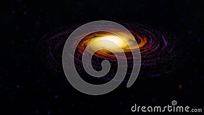 Spiral orange galaxy in space 3d illustration Stock Photo