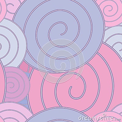 Spiral, pastel seamless pattern Vector Illustration