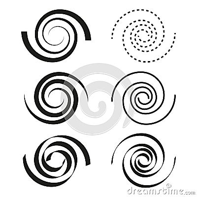 Spiral pattern. Rotational swirl design. Abstract vortex shape. Vector illustration. Vector Illustration