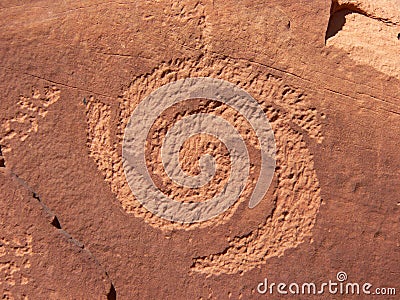 Spiral Petroglyph Stock Photo