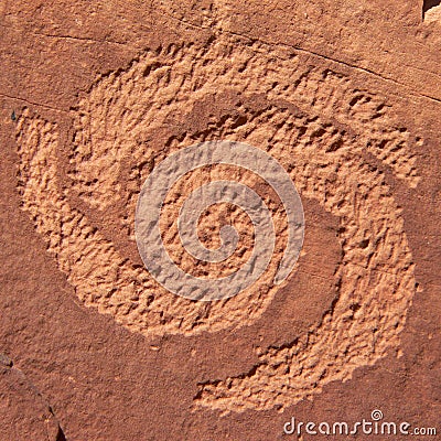 Spiral Petroglyph Stock Photo
