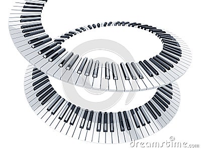 Spiral piano keys Stock Photo