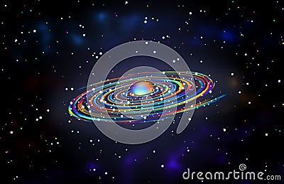 Spiral rainbow galaxy theme graphic design background Stock Photo