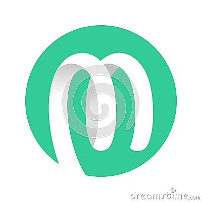 Spiral Ribbon Logo green circle Vector Illustration