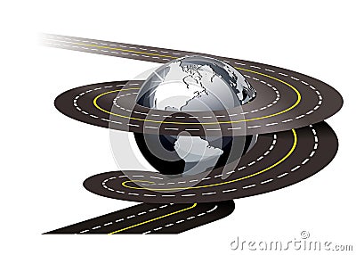 Spiral road concept illustration Vector Illustration