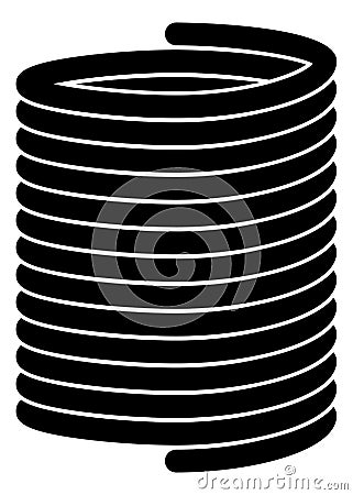 Spiral roll of cable icon. Cord coil. Metal spring Vector Illustration