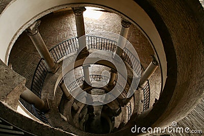 Spiral rounded ramp stairs. Stock Photo