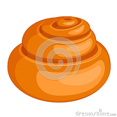 Spiral-shaped bread roll isolated illustration on white background Vector Illustration