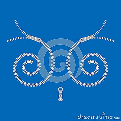 Spiral-shaped zipper Vector Illustration