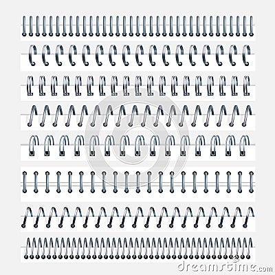 Spiral for sheets set, calendar or textbook wire Vector Illustration