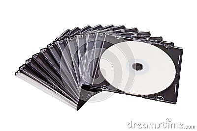 Spiral stack of compact discs Stock Photo