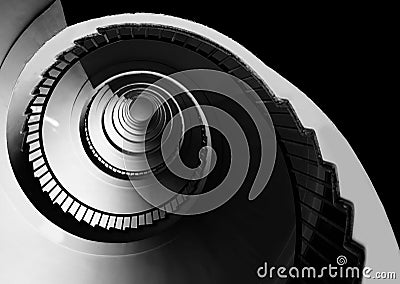 spiral staicase like a snail with propotions of Golden Ratio Stock Photo