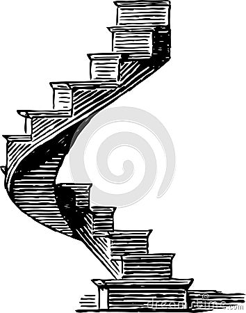 Spiral staircase Vector Illustration
