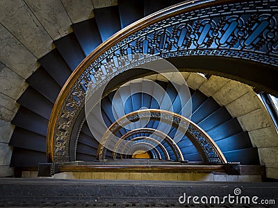 The spiral staircase at Bank Tower Pittsburgh Pennsylvania Stock Photo