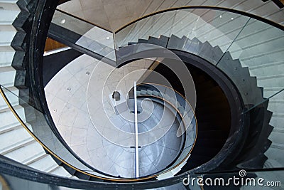 A spiral staircase inside a building Stock Photo