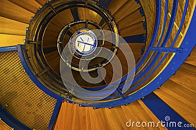 Spiral staircase inside the lighthouse of FlÃ¼gge Editorial Stock Photo