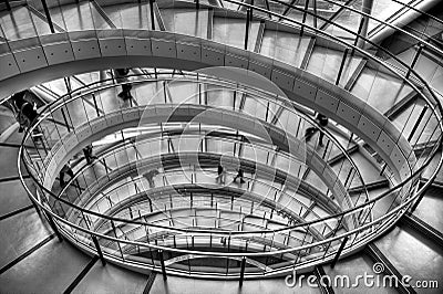 Spiral staircase in office building Stock Photo