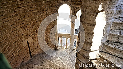 Spiral staircase Scala Contarini del Bovolo, Venice, Italy Stock Photo