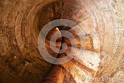 Spiral staircase in Torres de Serranos in Valencia Spain Stock Photo