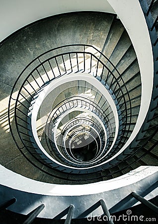 Spiral stairs from above Stock Photo